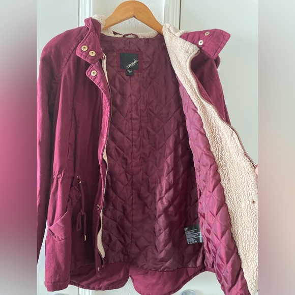 Collection B hooded jacket burgundy color - Picture 4 of 5